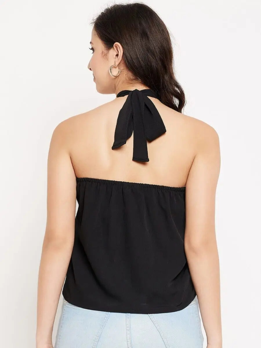 winered-black-halter-neck-top