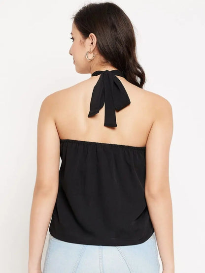 winered-black-halter-neck-top