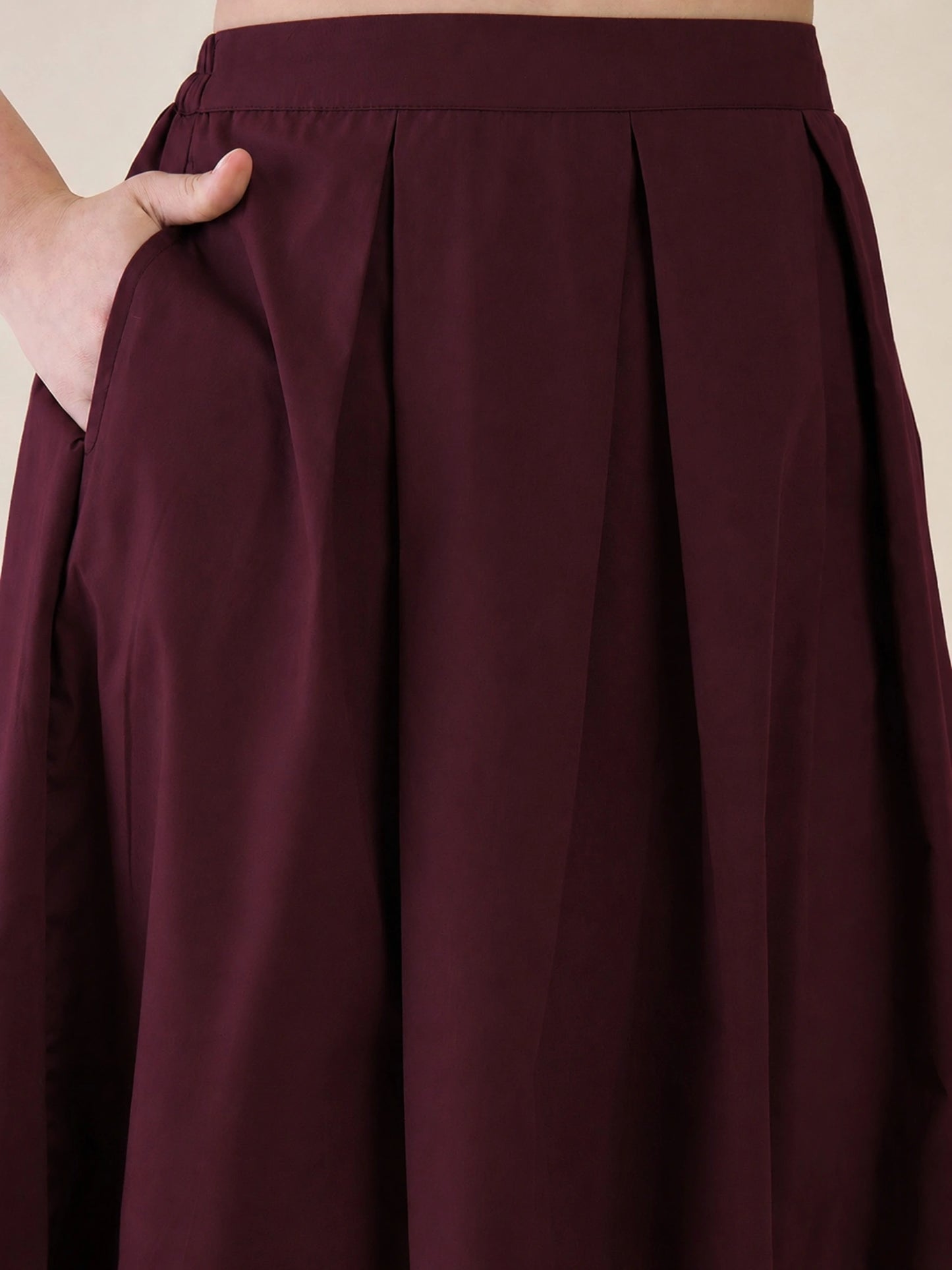 Women Burgundy Vest & Skirt Co-ord Set