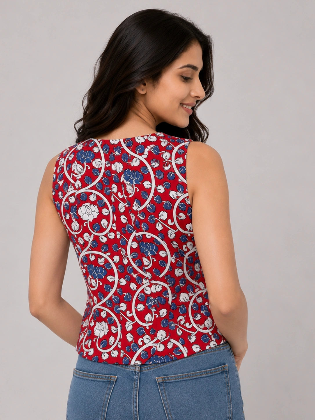 Women Floral Waistcoat