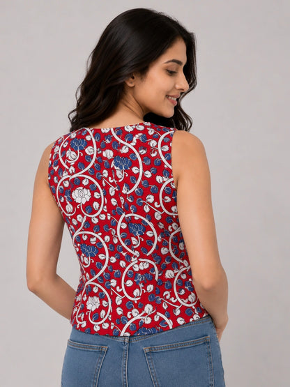 Women Floral Waistcoat