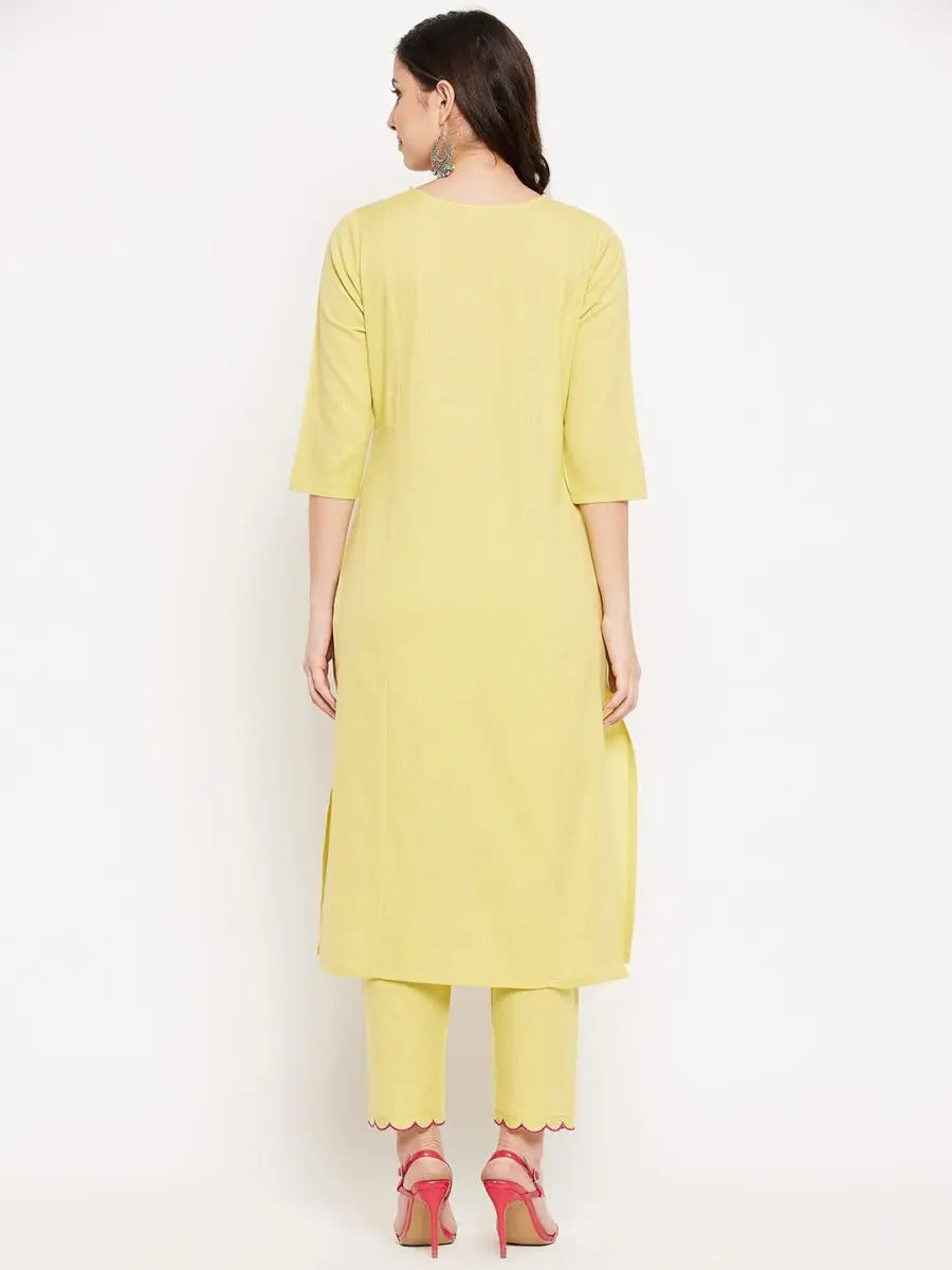winered-yellow-cotton-embroidered-kurta-and-pant-set