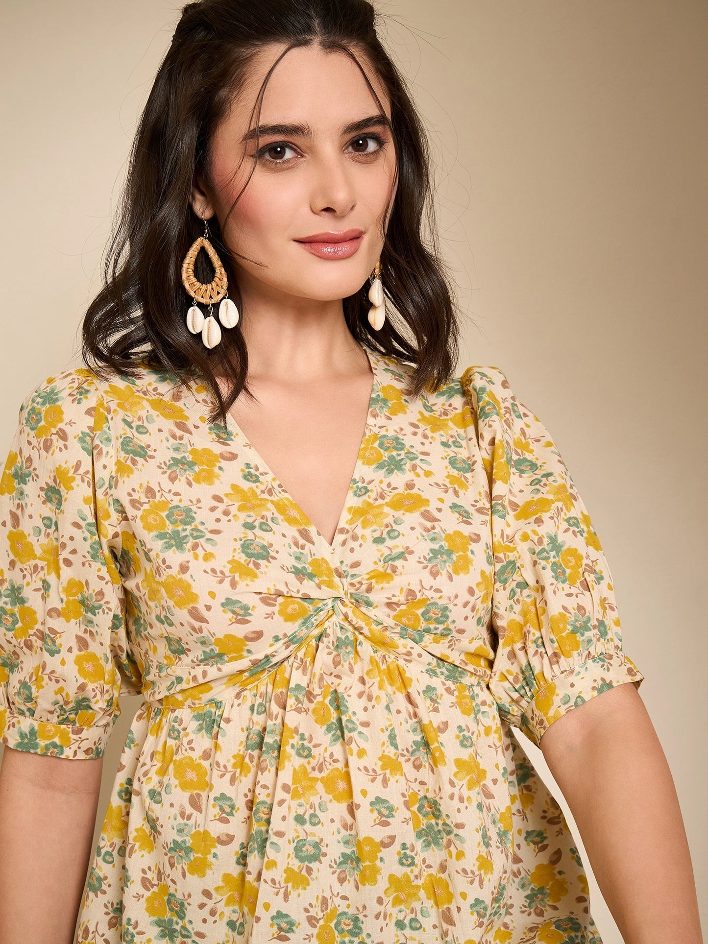 V-Neckline Twisted Top