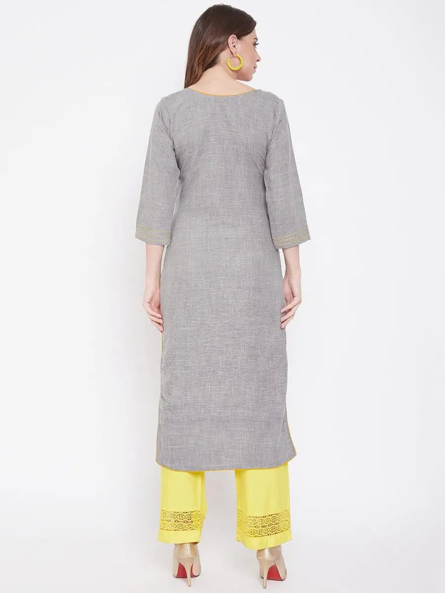 winered-grey-straight-cotton-blend-self-design-kurta