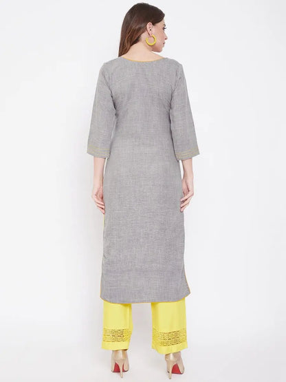 winered-grey-straight-cotton-blend-self-design-kurta