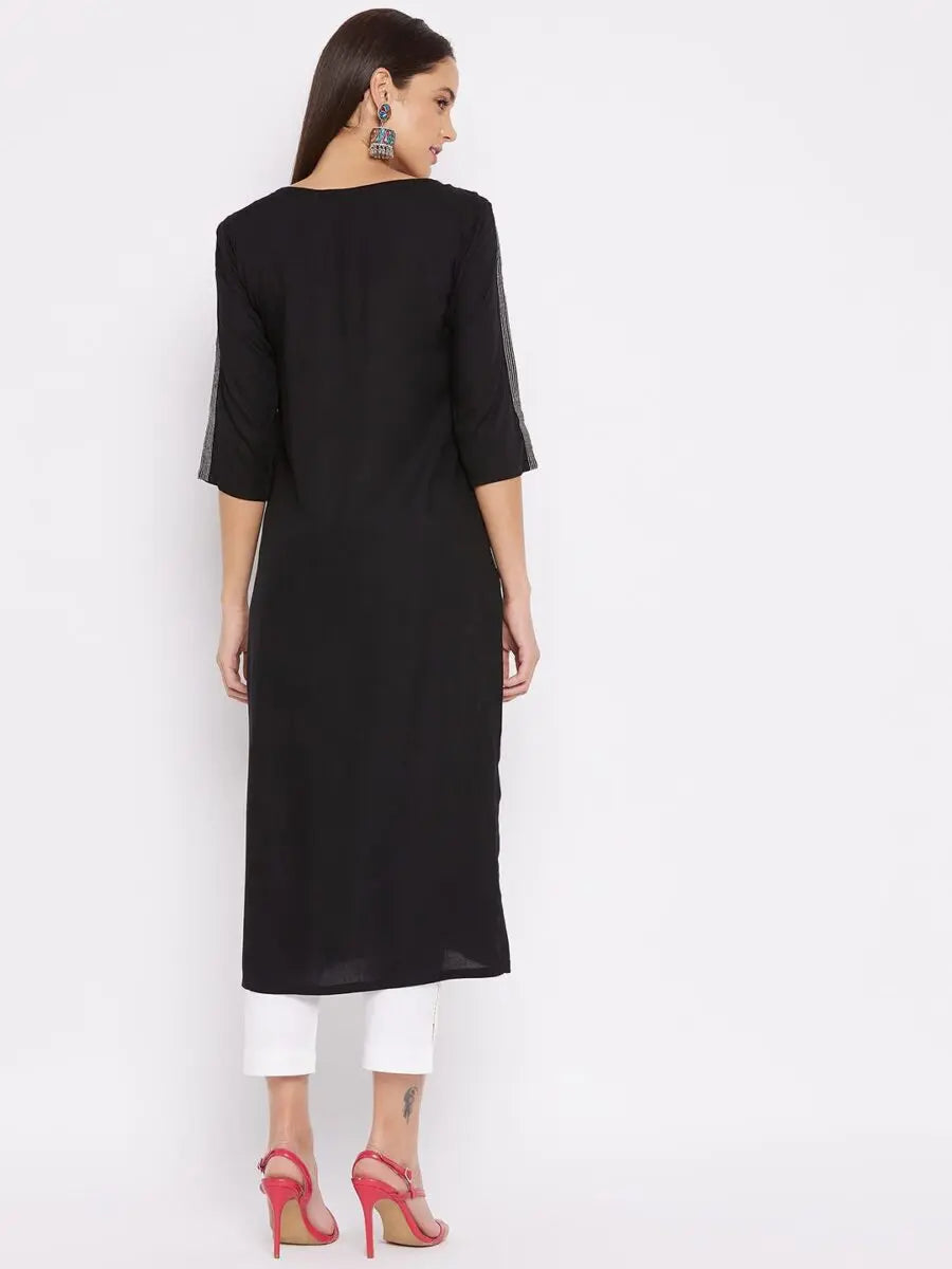 winered-black-rayon-solid-straight-kurta