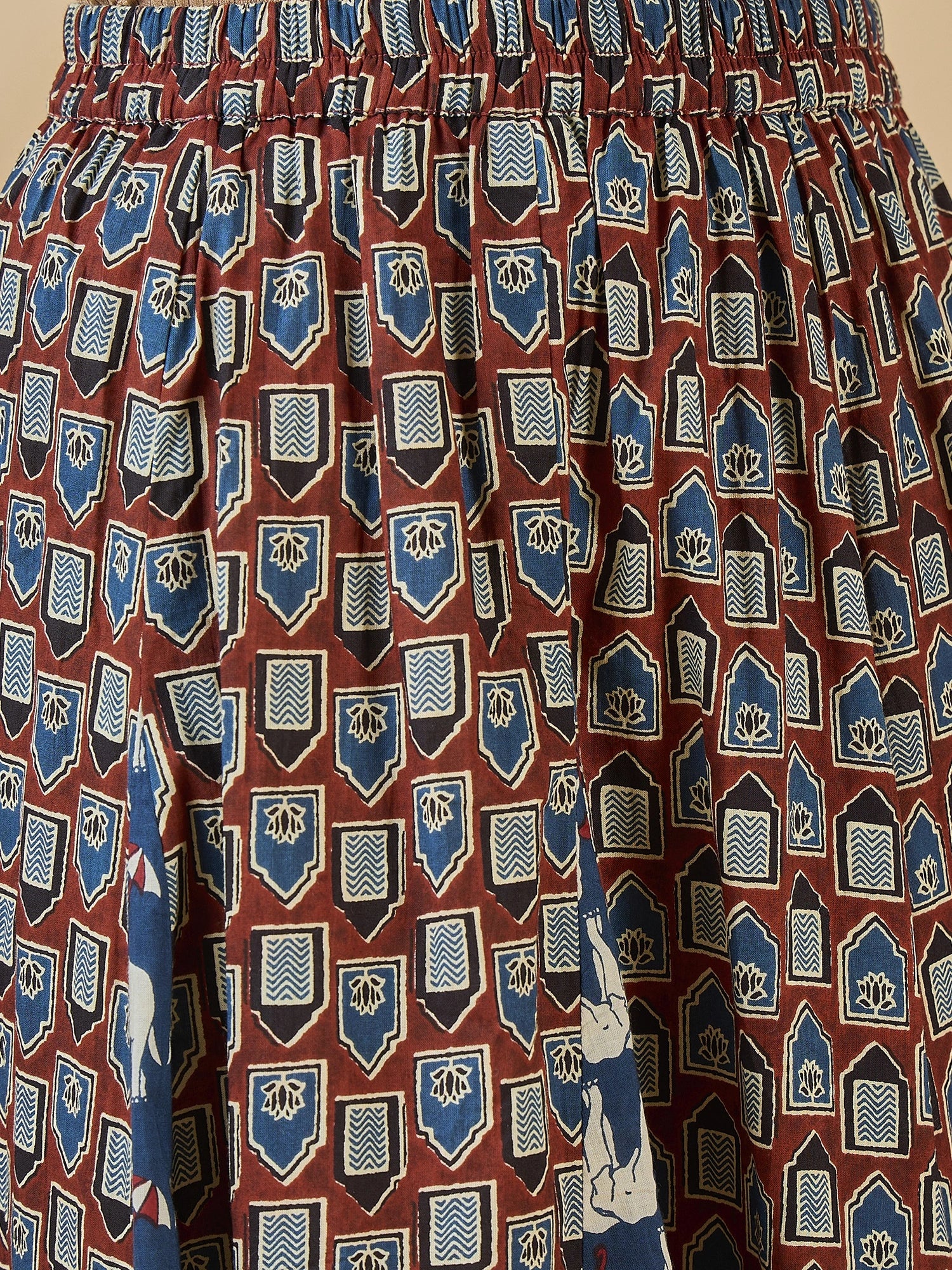 women-printed-godet-skirt