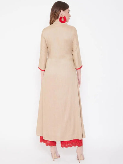 winered-beige-a-line-rayon-embroidered-kurta