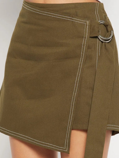 winered-women-olive-mini-wrap-skirt-with-adjuster