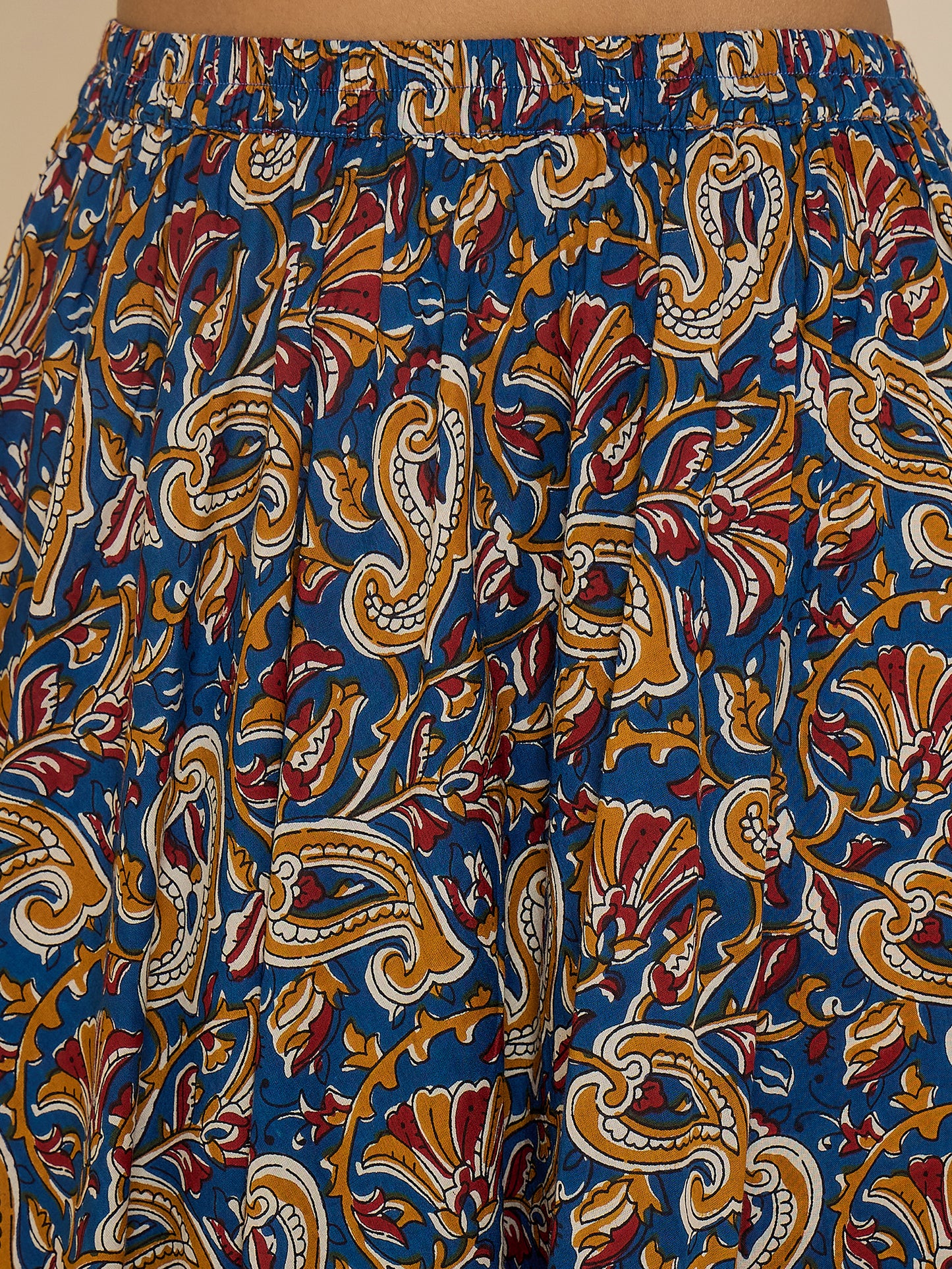 women-blue-cotton-lace-detailing-waistcoat-with-skirt-co-ord-set