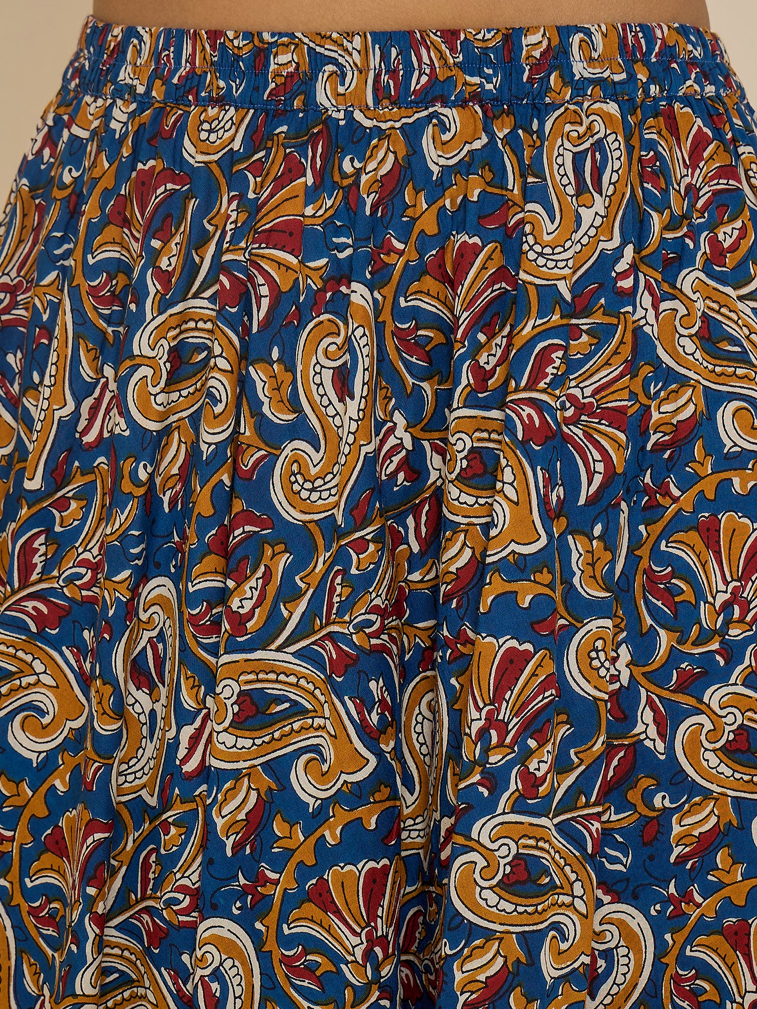 women-blue-cotton-lace-detailing-waistcoat-with-skirt-co-ord-set