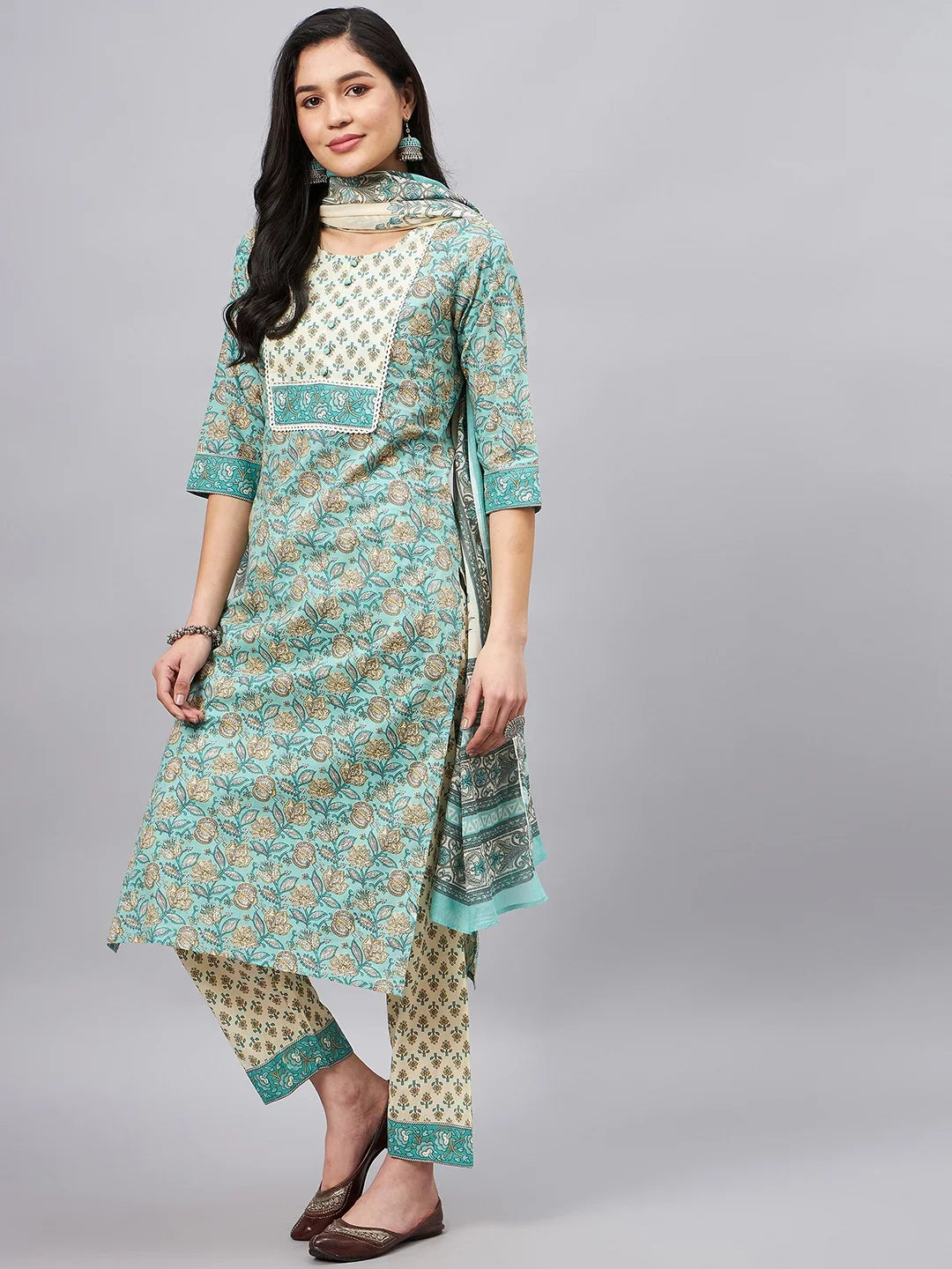 women-printed-blue-kurta-set-with-dupatta