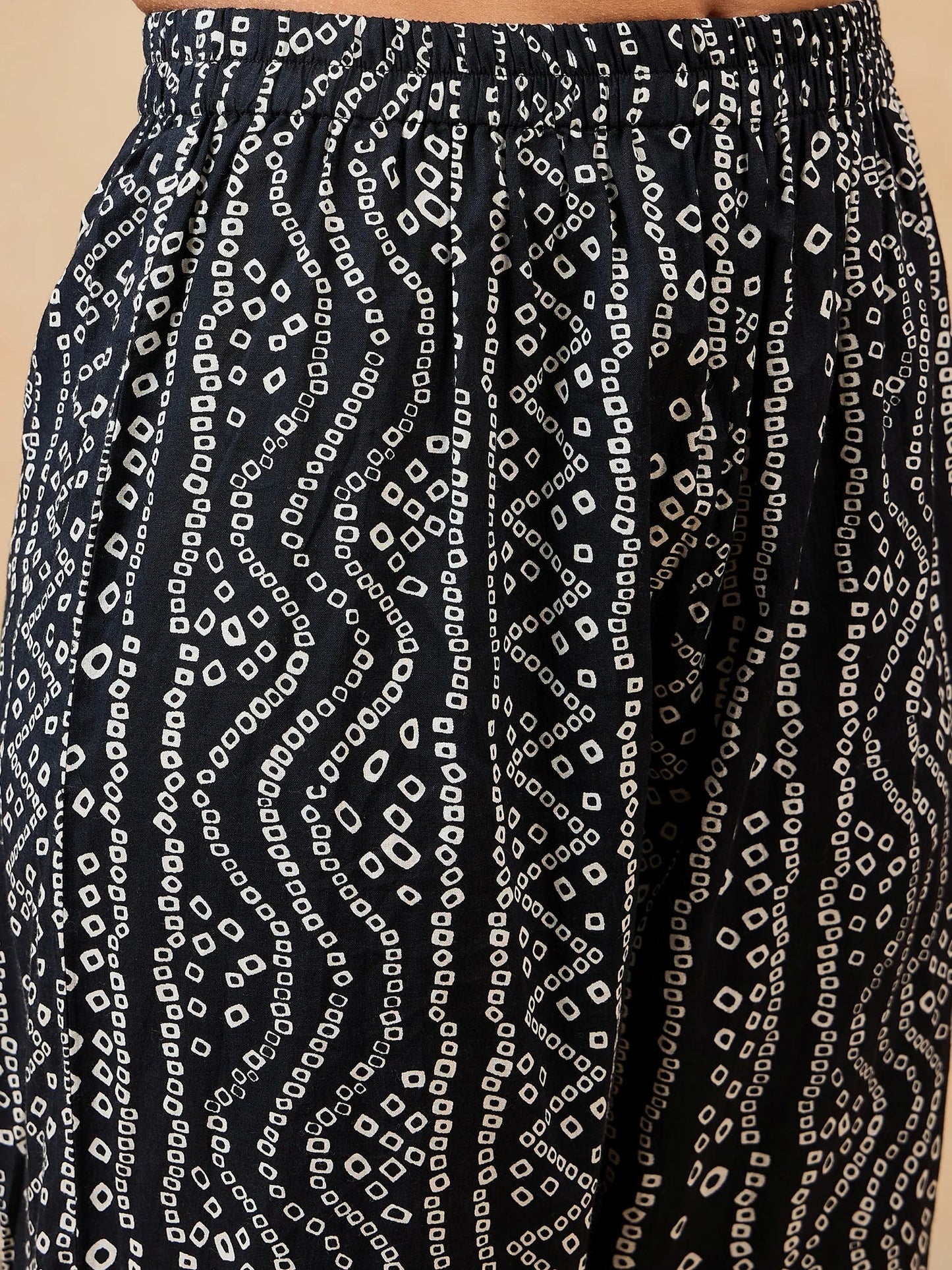 winered-black-bandhej-embroidered-cotton-stitched-straight-kurta-set-with-palazzo