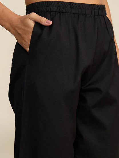 winered-woman-black-with-black-embroidery-kurta-set-with-cotton-dupatta