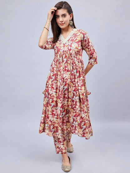 winred-woman-rust-floral-print-heavy-mbroidered-kurta-kurta-set