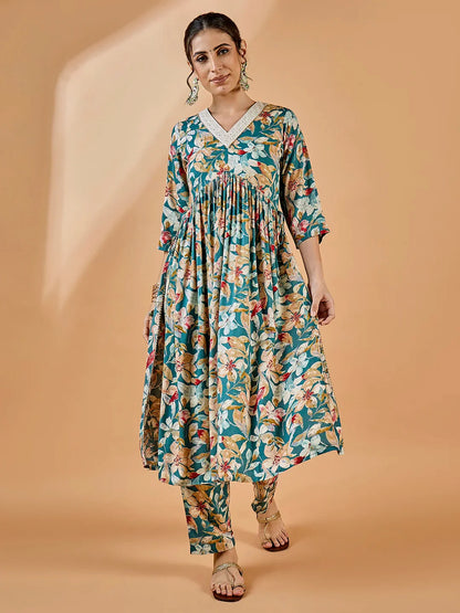 winered-woman-teal-blue-floral-print-rayon-embroidered-kurta-set