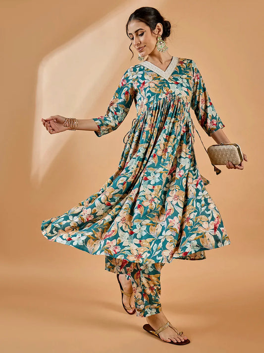 winered-woman-teal-blue-floral-print-rayon-embroidered-kurta-set