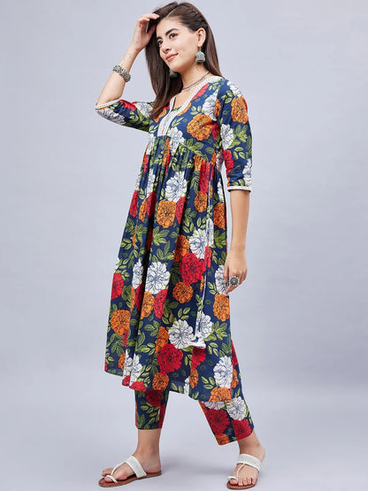 winered-woman-navy-blue-floral-print-with-embroidery-naira-cut-kurta-set