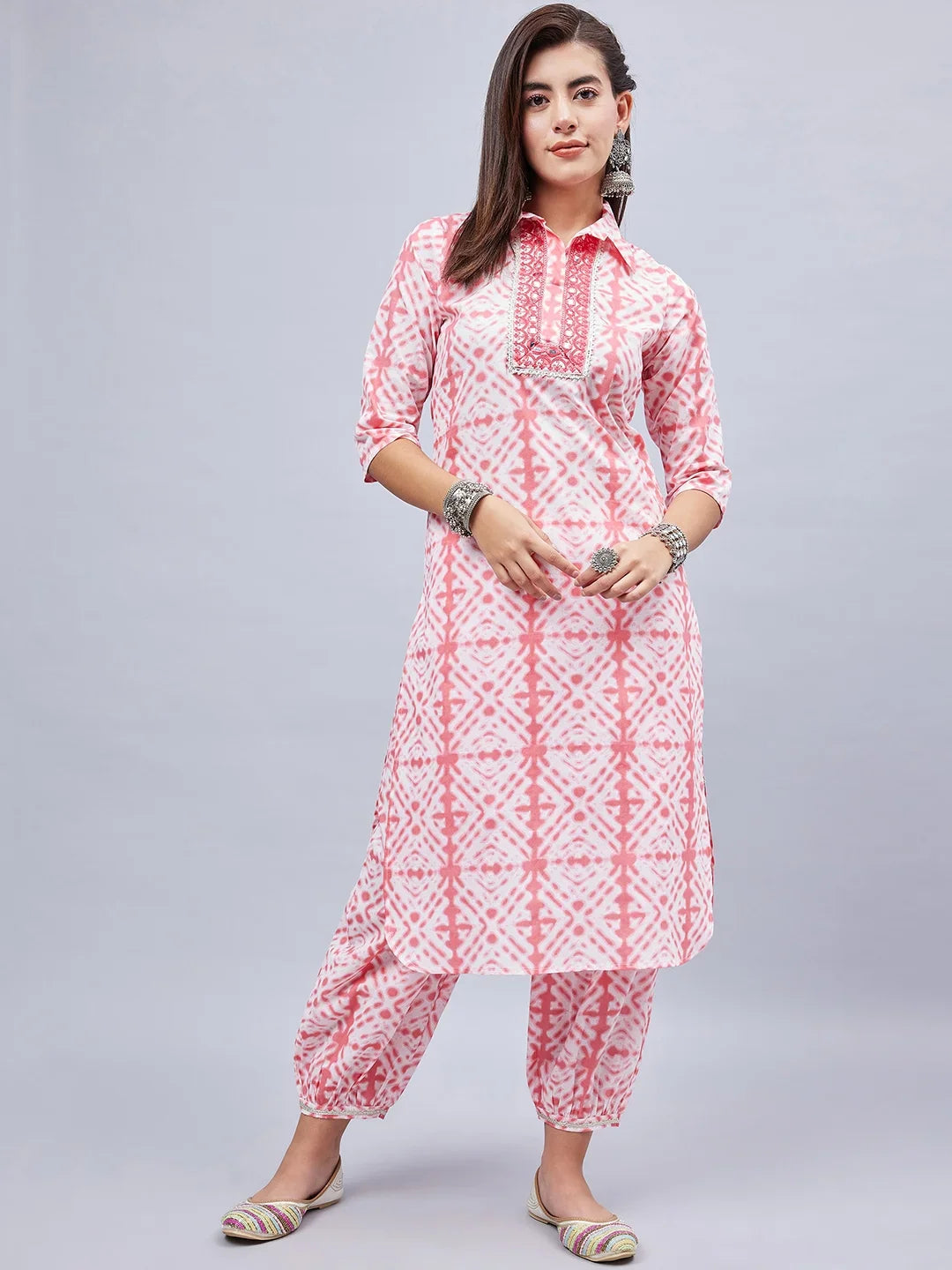 winered-woman-embroidered-pathani-pink-kurta-set