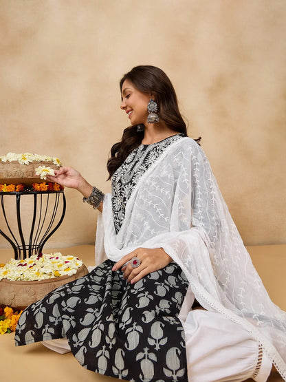 winered-woman-embroidered-neck-straight-black-kurta-set-with-dupatta