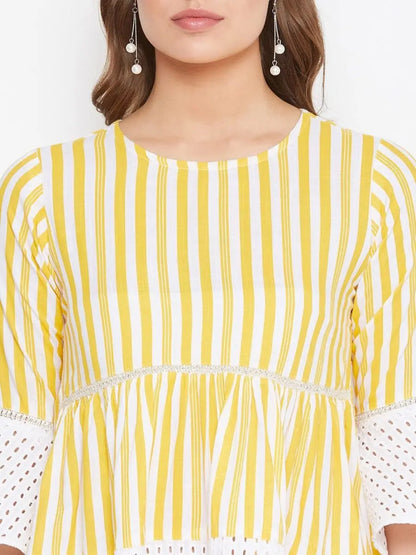 winered-yellow-striped-rayon-empire-waist-top