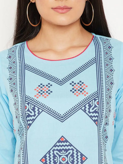 winered-sky-blue-straight-cotton-printed-kurta