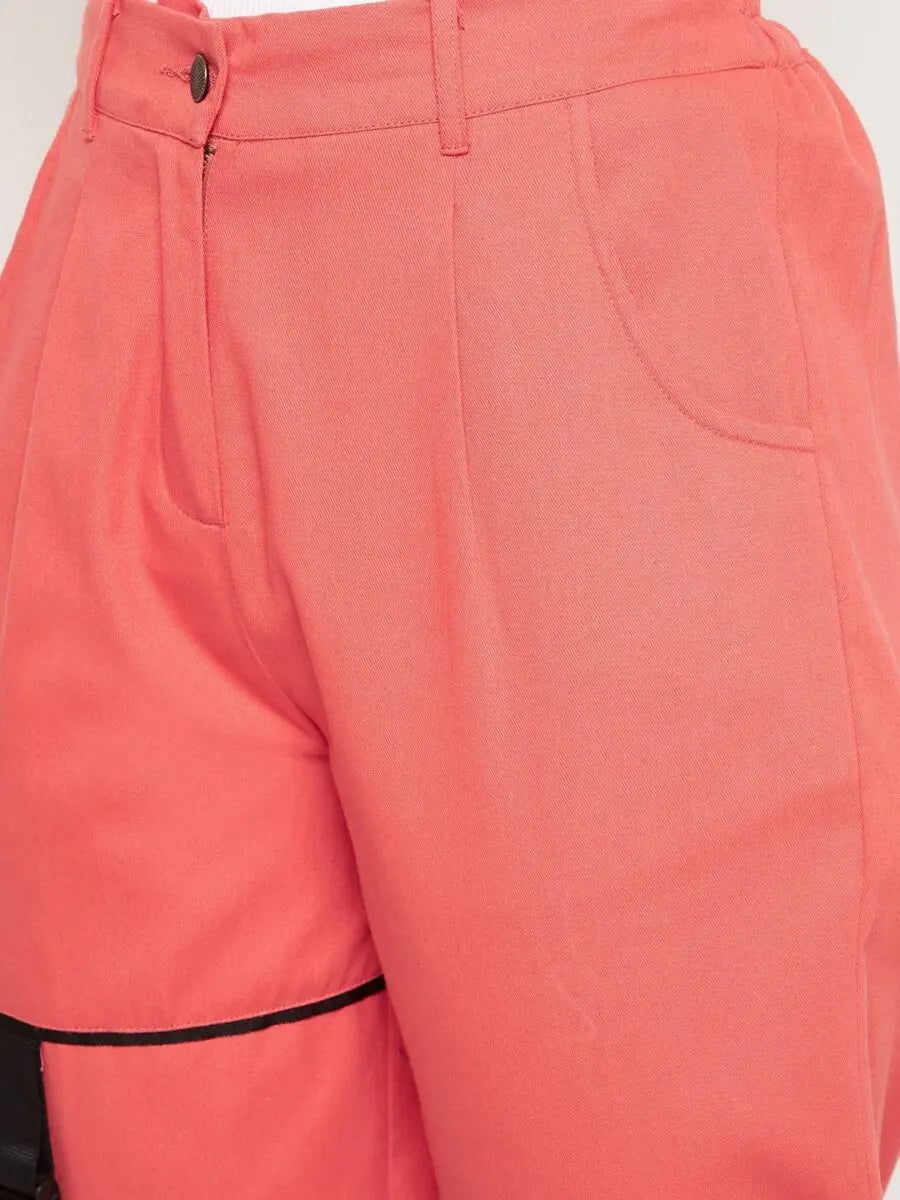 winered-peach-trouser-with-buckle