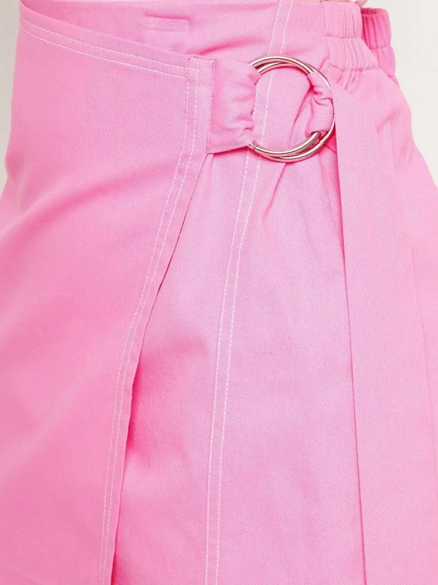 winered-pink-mini-wrap-skirt-with-adjuster
