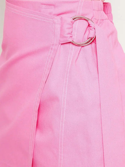 winered-pink-mini-wrap-skirt-with-adjuster