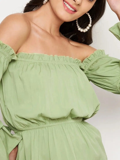 winered-light-green-off-shoulder-top