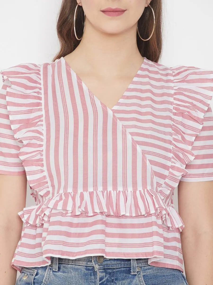 winered-pink-cotton-striped-top