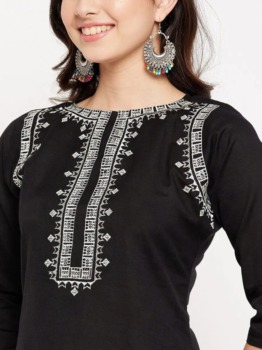 winered-black-cotton-embroidered-kurta-and-pant-set
