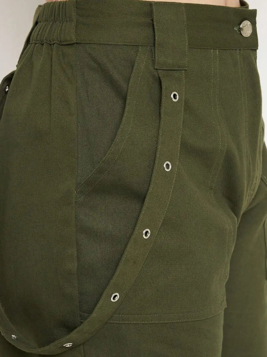 winered-olive-green-cotton-trousers-for-women-cargo-trouser