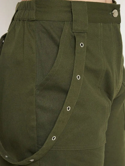 winered-olive-green-cotton-trousers-for-women-cargo-trouser