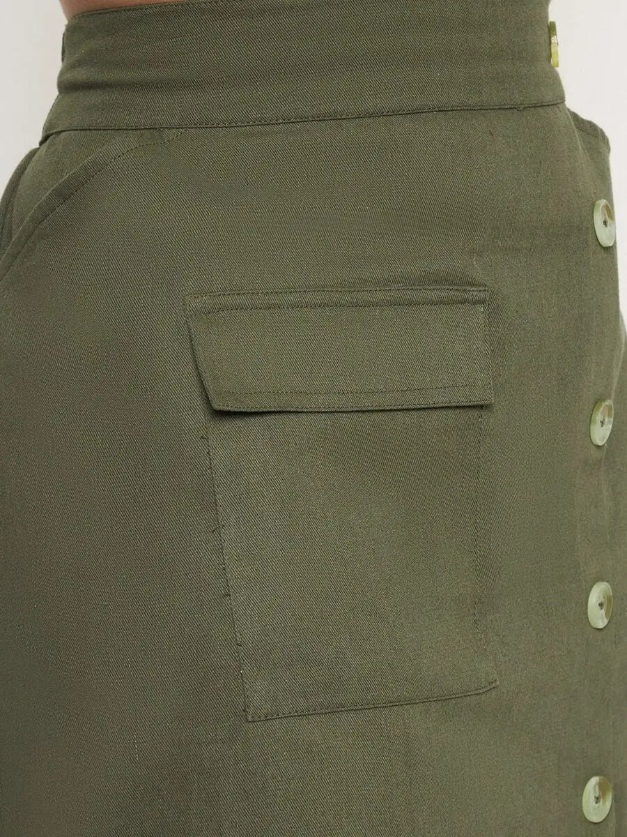 winered-olive-skirt-with-button