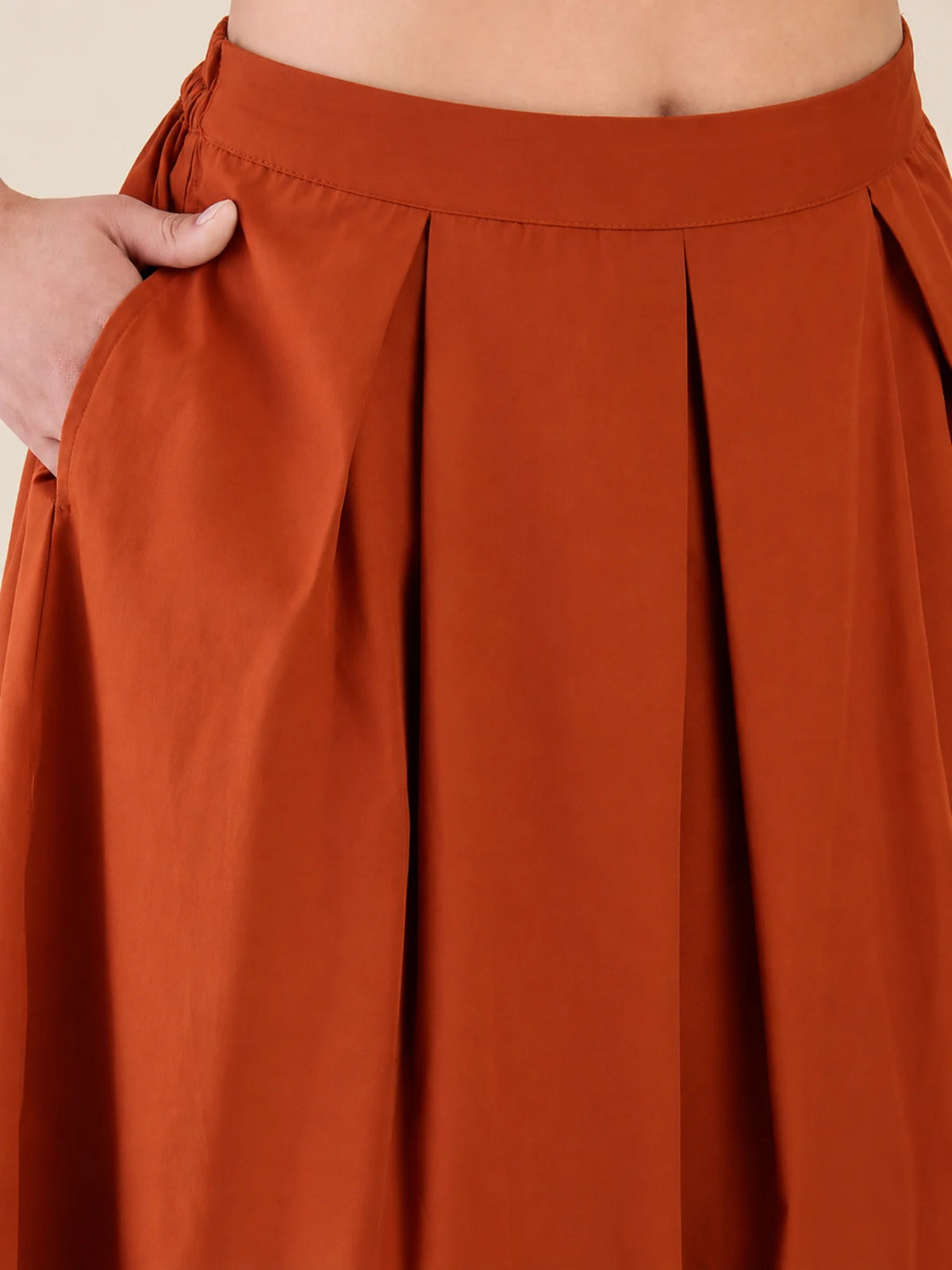 Women Rust Vest & Skirt Co-ord Set