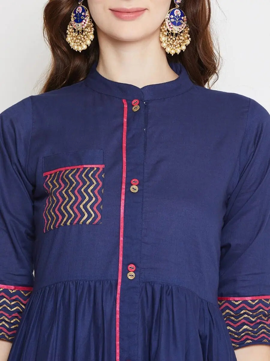 winered-blue-flared-cotton-printed-kurta