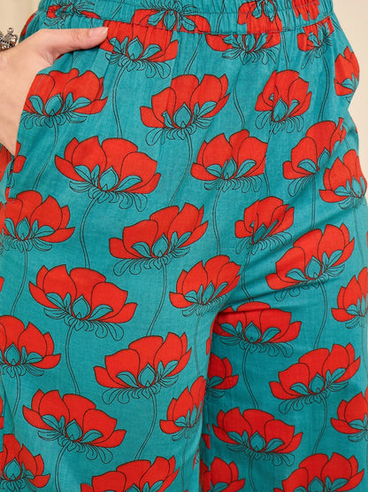 Women Floral Printed Halter Neck Co-ord Set