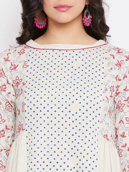 winered-off-white-a-line-cotton-printed-kurta-and-pant-set
