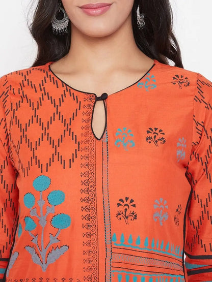 winered-rust-orange-straight-cotton-printed-kurta