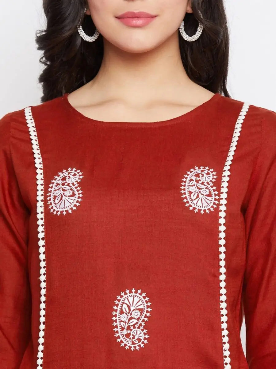 winered-maroon-straight-rayon-paisly-embroidered-kurta-and-palazzo-set