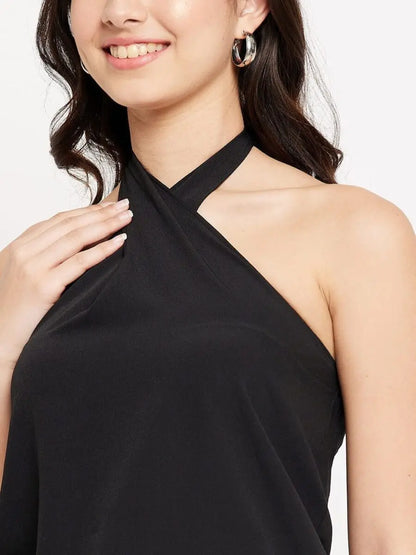winered-black-halter-neck-top