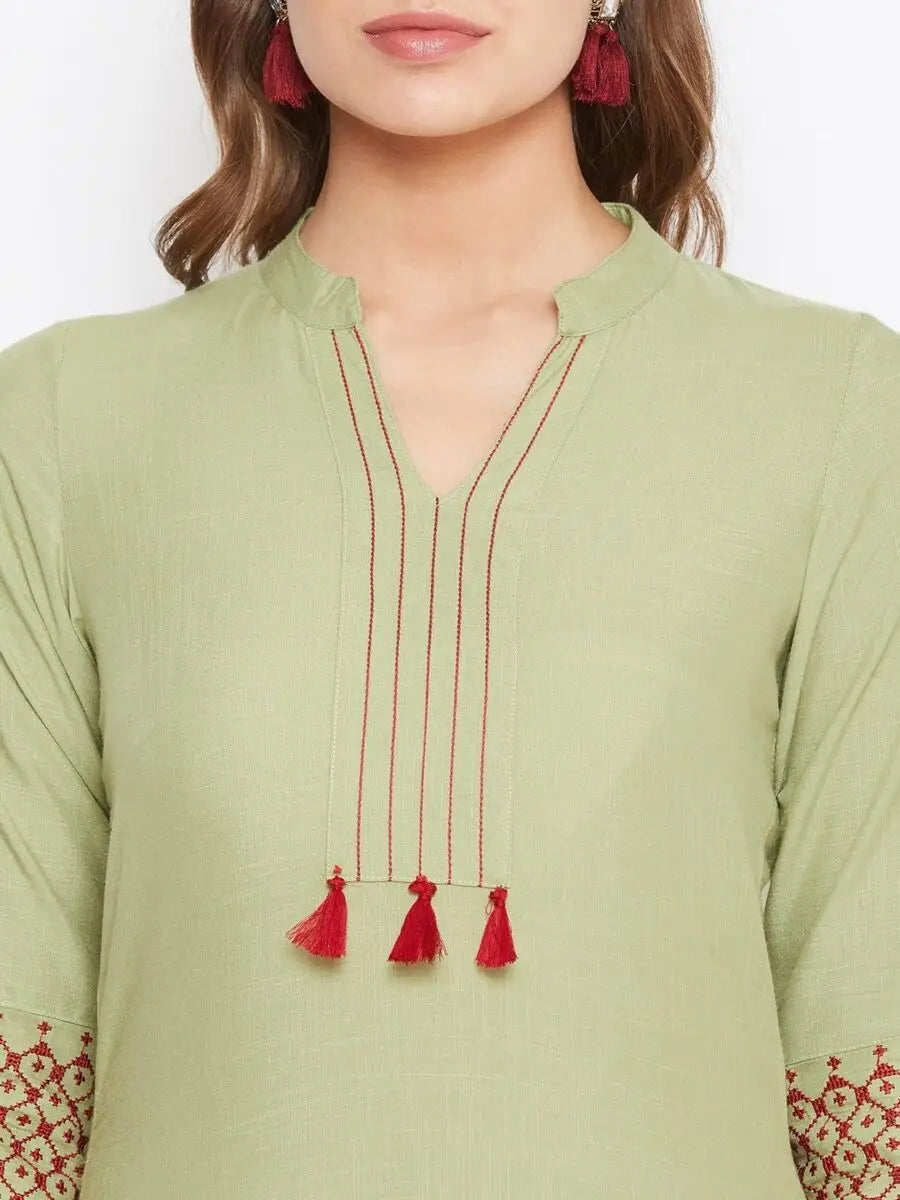 winered-dusty-green-straight-rayon-embroidered-kurta