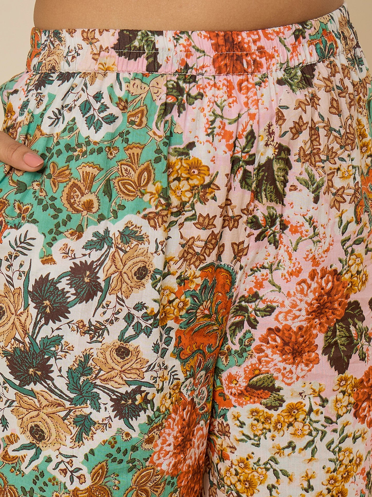 women-white-floral-print-puff-sleeve-tunic-co-ord-set