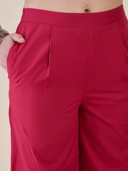 Women Pink Sleeveless Vest Top with Pants Co-ord Set