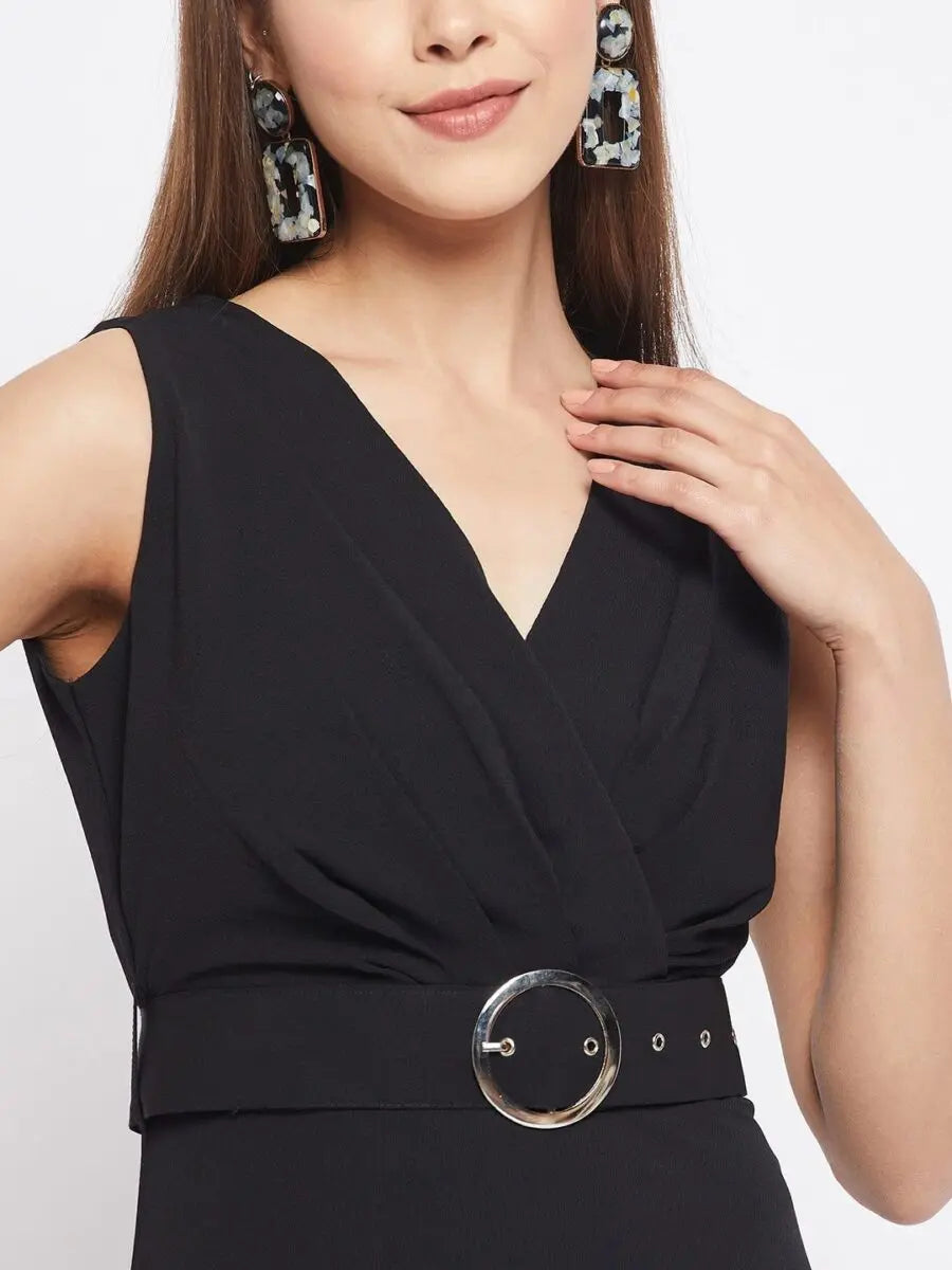 winered-black-fit-and-flare-crepe-solid-dress