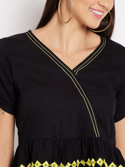 winered-black-a-line-rayon-embroidered-top