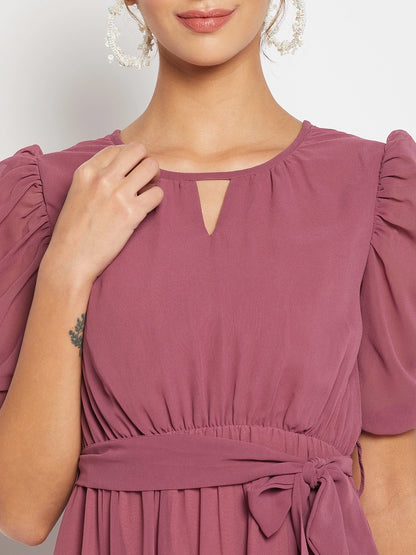 Woman Tier Bottom Solid georgette Dress