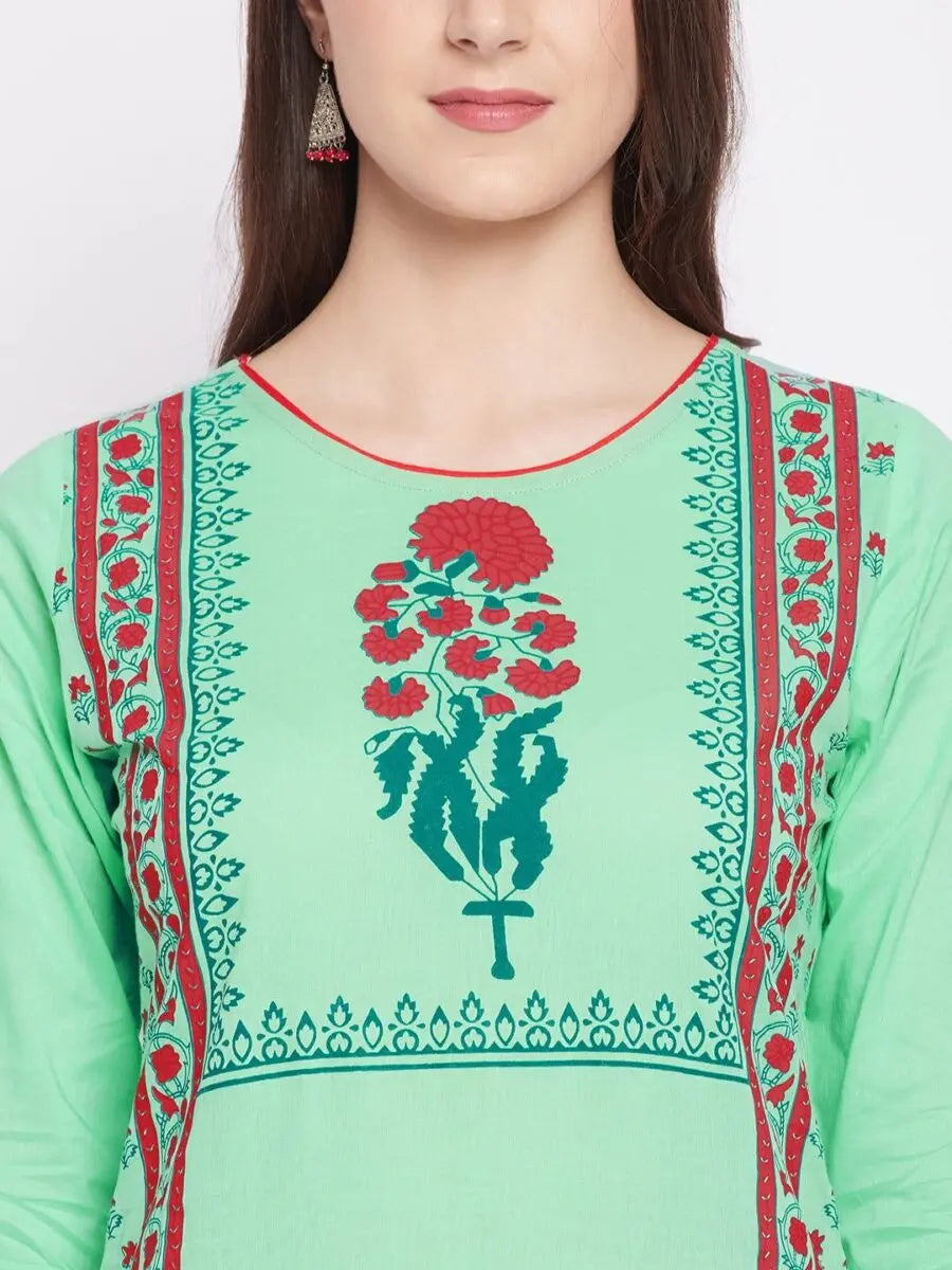 winered-green-straight-pure-cotton-printed-kurta