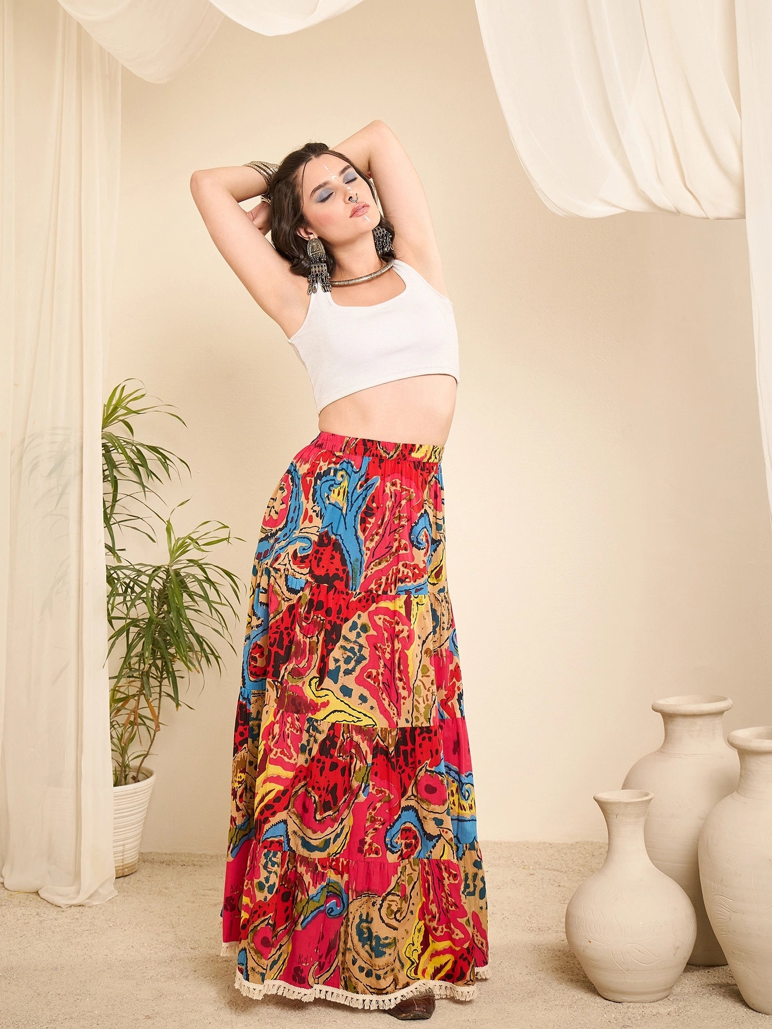 women-abstract-printed-longline-tiered-skirt